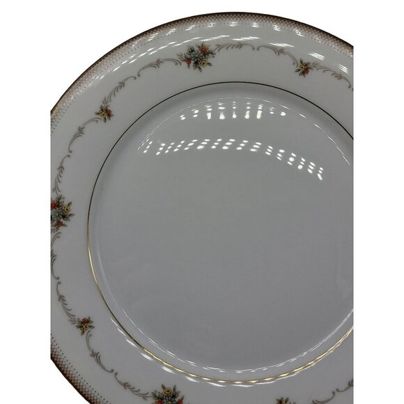 Noritake Dinner Plate 8" Joanne Floral Design 6466 Gold Trim Vtg Discontinued - Picture 3 of 8
